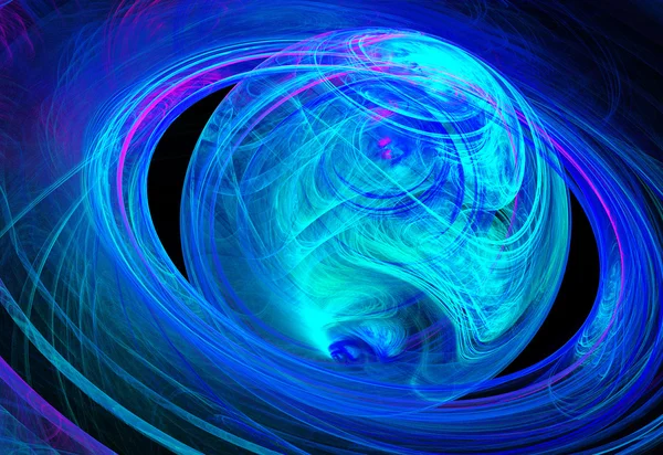 Ilustración de fondo de abstracción fractal brillante Saturno — Foto de Stock