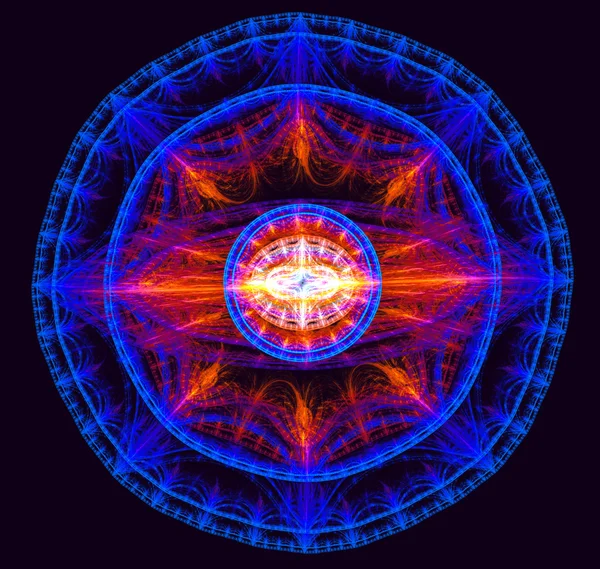 Fractal illustration of bright background with wind rose mandala — Φωτογραφία Αρχείου