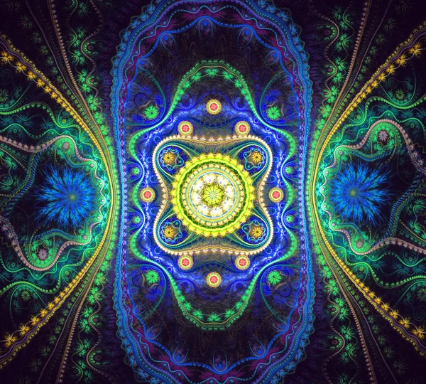 Illustration fractale de fond lumineux avec dentelle florale ornam — Photo