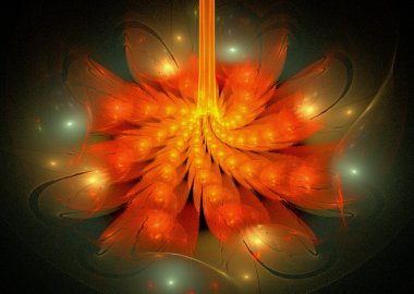 illustration of a fractal bright fantasy flower