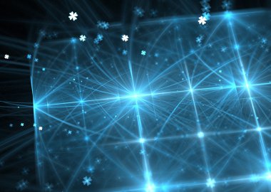 illustration of a fractal background with blue glowing lines