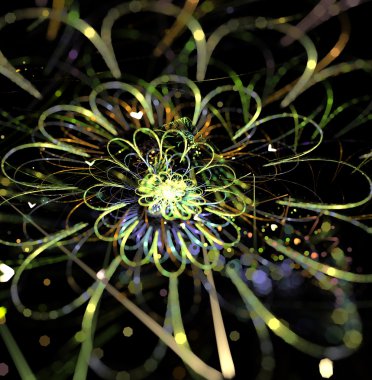 illustration of a fractal background with festive sequins and  b