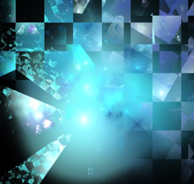 illustration of a fractal background with squares and mirrors