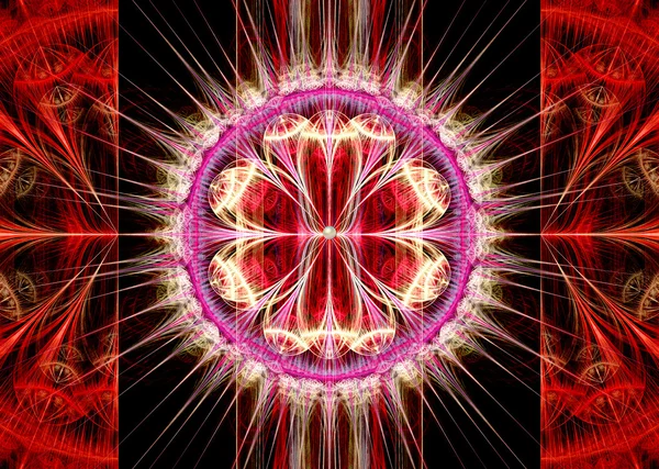Illustration d'un fond fractal avec ornement floral — Photo