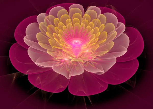 Illustration fractal flower gentle clear water lily — ストック写真