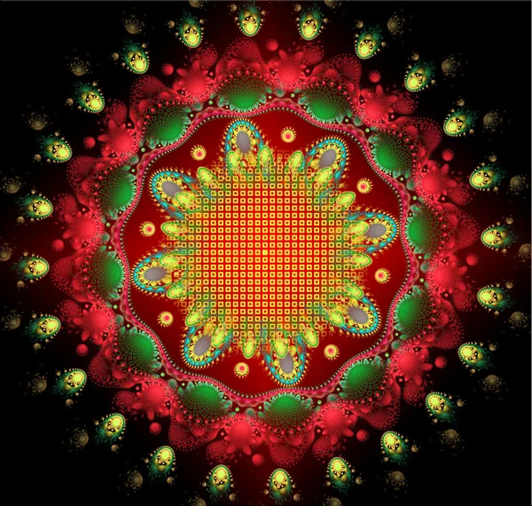 Ilustrație Fundal fractal abstract cu dantelă model floral — Fotografie, imagine de stoc