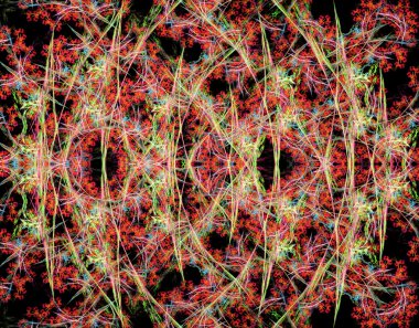 bir fraktal arka plan parlak daireler ile gösteren resim