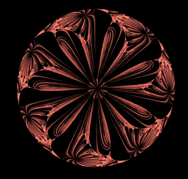 Illustration d'un mandala fractal abstrait rond avec fleur — Photo