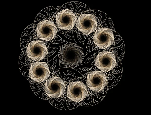 Illustratie van een fractal abstracte achtergrond met cirkels — Stockfoto