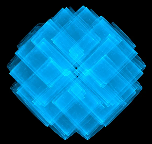 Illustration of a fractal abstract background frame with squares — Stock Photo, Image