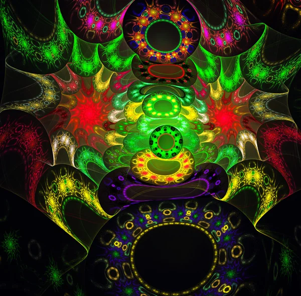 Ілюстрація фону фрактальний візерунок з колами і спіралями — стокове фото