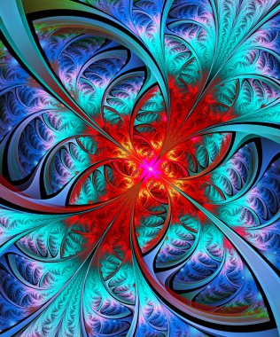 fraktal çiçek süsleme ile parlak arka plan resmi