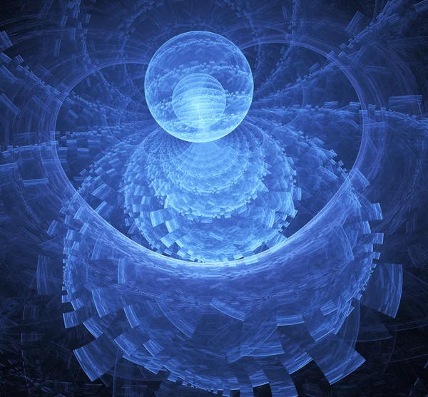 Ilustración fractal de fondo abstracto con bolas — Foto de Stock