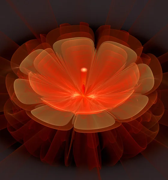 Illustratie van een fractal fantastische helder glanzend bloem — Stockfoto
