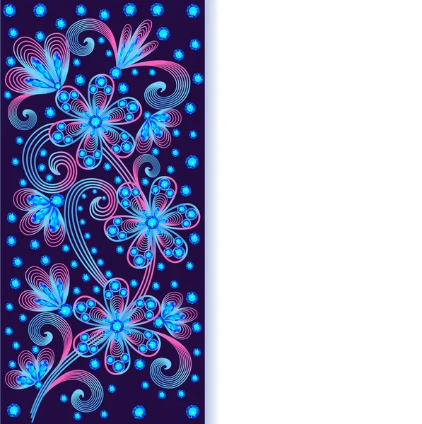 Illustration background with floral ornaments made of prec — Stock Vector