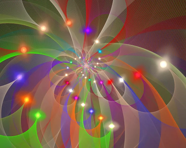 Fraktale Darstellung des abstrakten Tech-Hintergrunds mit Spirale — Stockfoto