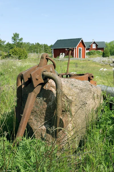 Vintage anchor on countryside — Stock Photo, Image