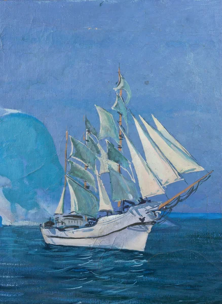 Dibujo del barco está a vela, pintura — Foto de Stock