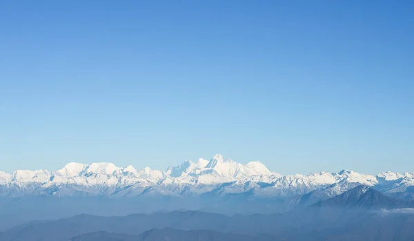 Cime Montane Himalayane Panorama Neve Singalila Ridge Trek — Foto Stock