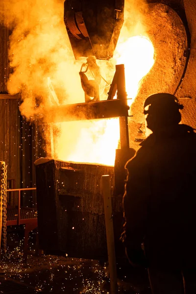 Odlewnia Stali Gorącej Fabryce Przemysł Ciężki — Zdjęcie stockowe