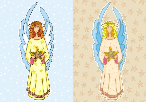 Set angeli di Natale — Vettoriale Stock