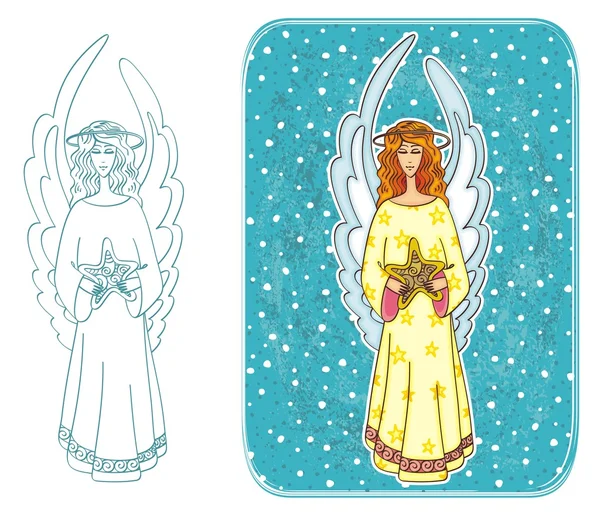 クリスマスの天使を設定します。 — ストックベクタ