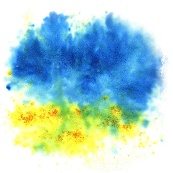 Yellow and blue watercolor background — Stock Photo, Image