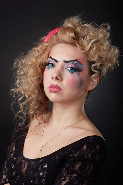 Retrato de close-up de maquiagem criativa — Fotografia de Stock