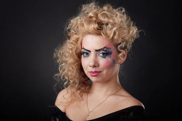 Close-up portrait of creative make-up — Stock Photo, Image