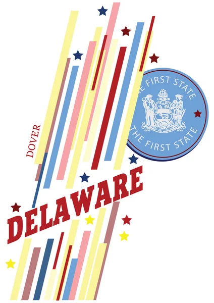 Bannière Delaware pour la présentation de l'Etat américain — Image vectorielle