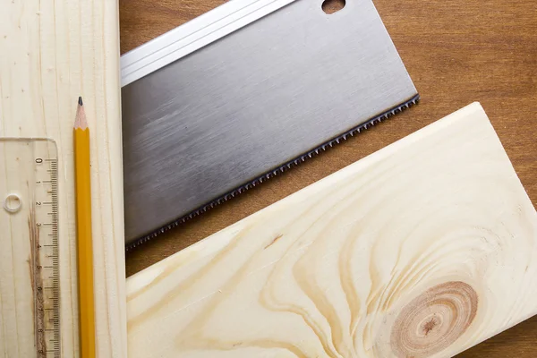 Board sawn handsaw — Stock Photo, Image