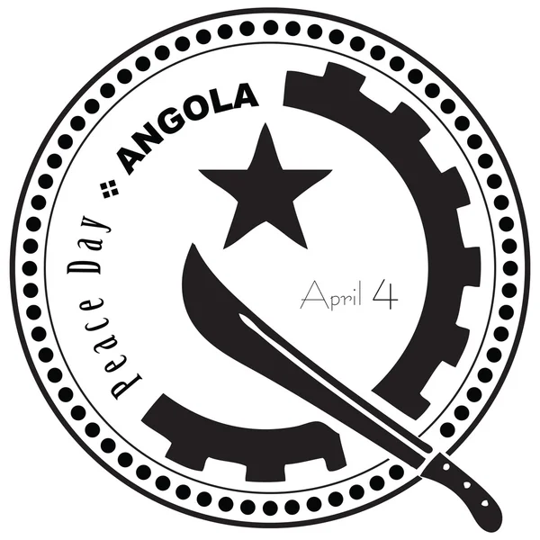 Sello Día de la Paz Angola abril — Vector de stock