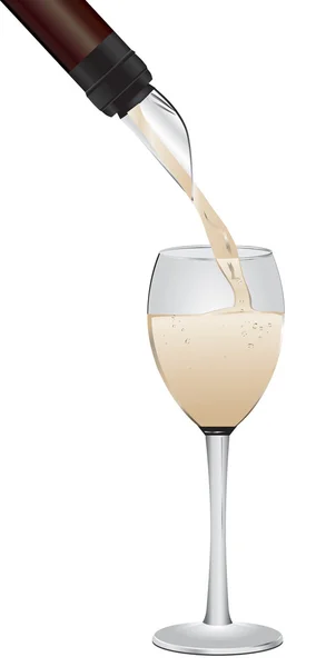 Vin hälls i ett glas — Stock vektor