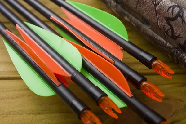 Set di frecce per lo sport del tiro con l'arco — Foto Stock
