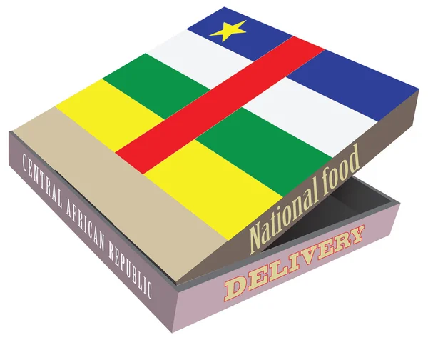 Comida de entrega de caixa de papelão - Bandeira nacional Central African Repu — Vetor de Stock