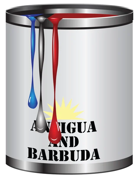 Cor de jogo de pintura da bandeira Antígua e Barbuda — Vetor de Stock