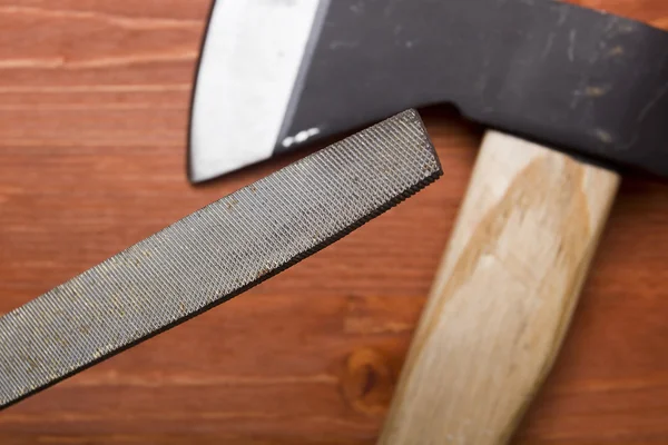 Axe file and ready to work — Stock Photo, Image