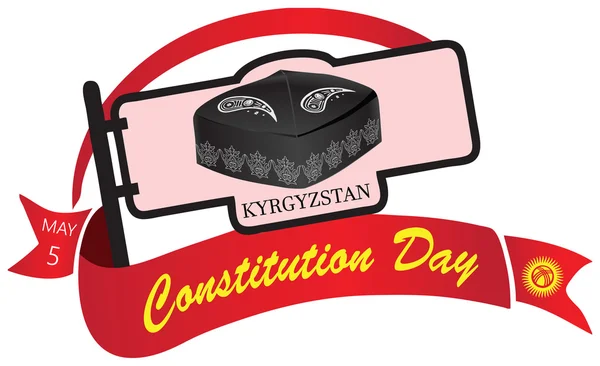 Giorno di Costituzione di stendardo in Kirghizistan — Vettoriale Stock
