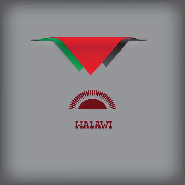 Banner Malawi com os símbolos nacionais — Vetor de Stock