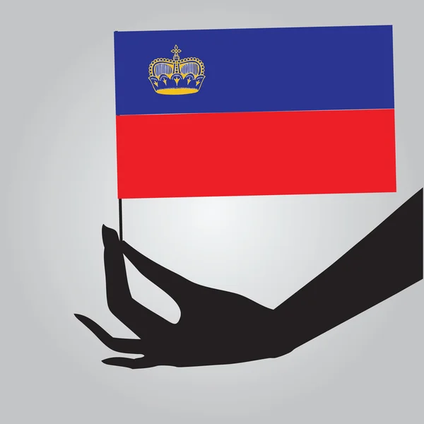Mão com bandeira Liechtenstein —  Vetores de Stock