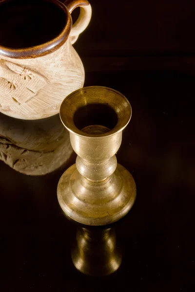 Old brass candlestick — Stock Photo, Image