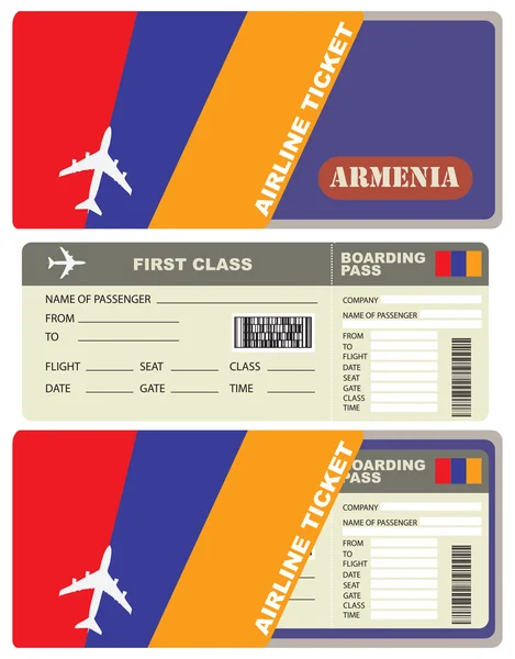 Viaje de vuelo a Armenia — Vector de stock