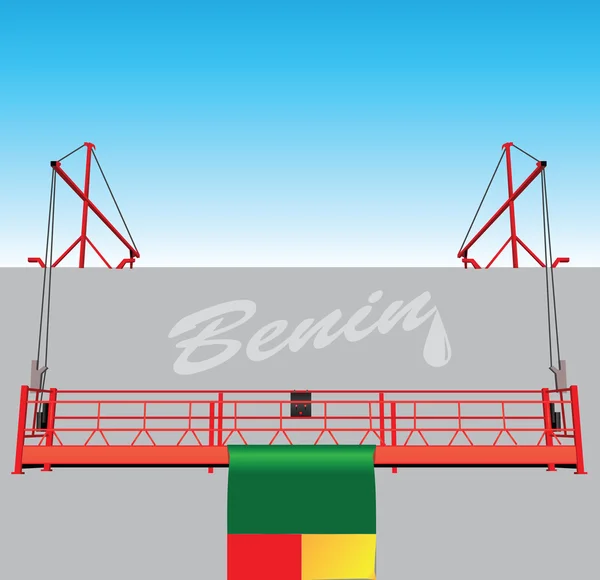 Tekniska hissa och flaggan för Benin — Stock vektor