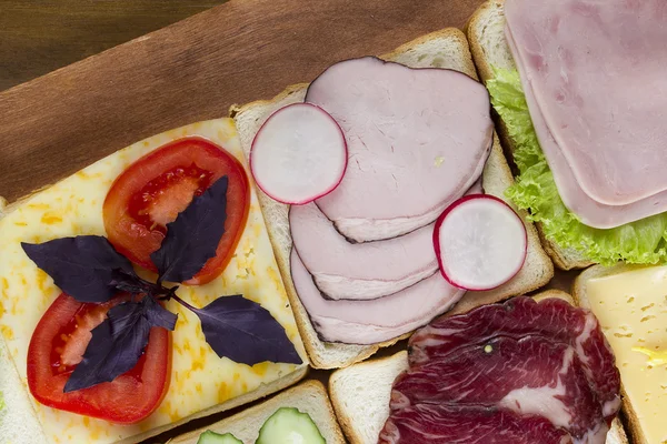 Csendélet szendvicsek — Stock Fotó