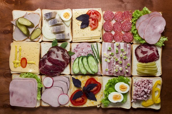 Bodegón de sándwiches — Foto de Stock