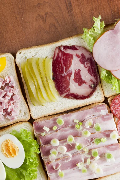 Csendélet szendvicsek — Stock Fotó