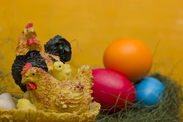 Osterhühnerfamilie — Stockfoto
