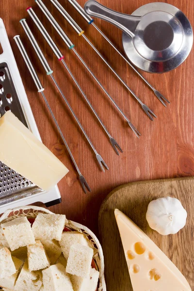 Ensemble spécial d'ustensiles pour fondue — Photo