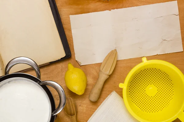 Mascarpone queso cocinar en casa — Foto de Stock