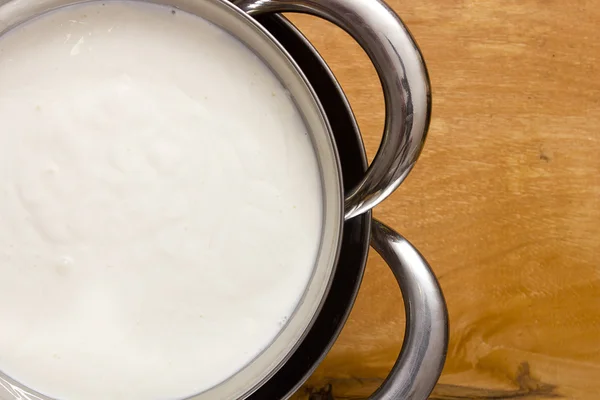Mascarpone cheese cooking at home — Stock Photo, Image